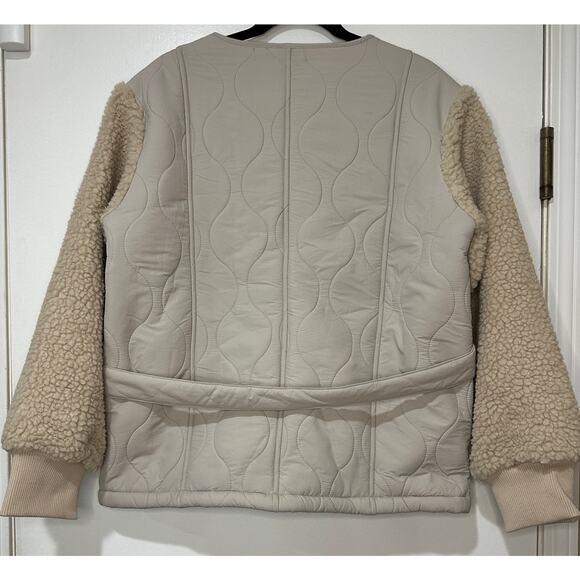Line + Dot Milan Padded Sherpa Jacket Neutral/Cream Medium NWT Urban Outfitters - Picture 10 of 16